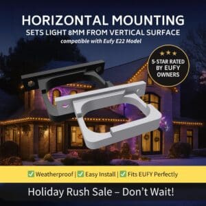 eufy Permanent Outdoor Lights E22 Compatible – Mounting Bracket – 8MM Horizontal Mount