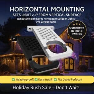 Govee Compatible H706 PRO - Permanent Outdoor Lights Clips Mounting Bracket – Facia Clip Mounts - 2.5" Horizontal Mount