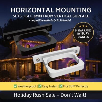 Eufy Permanent Outdoor Lights E120 Compatible – Mounting Bracket – 8MM Horizontal Mount