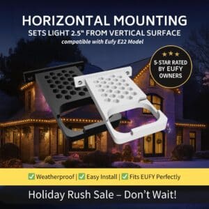 eufy Permanent Outdoor Lights E22 Compatible – Mounting Bracket – 2.5" Horizontal Mount