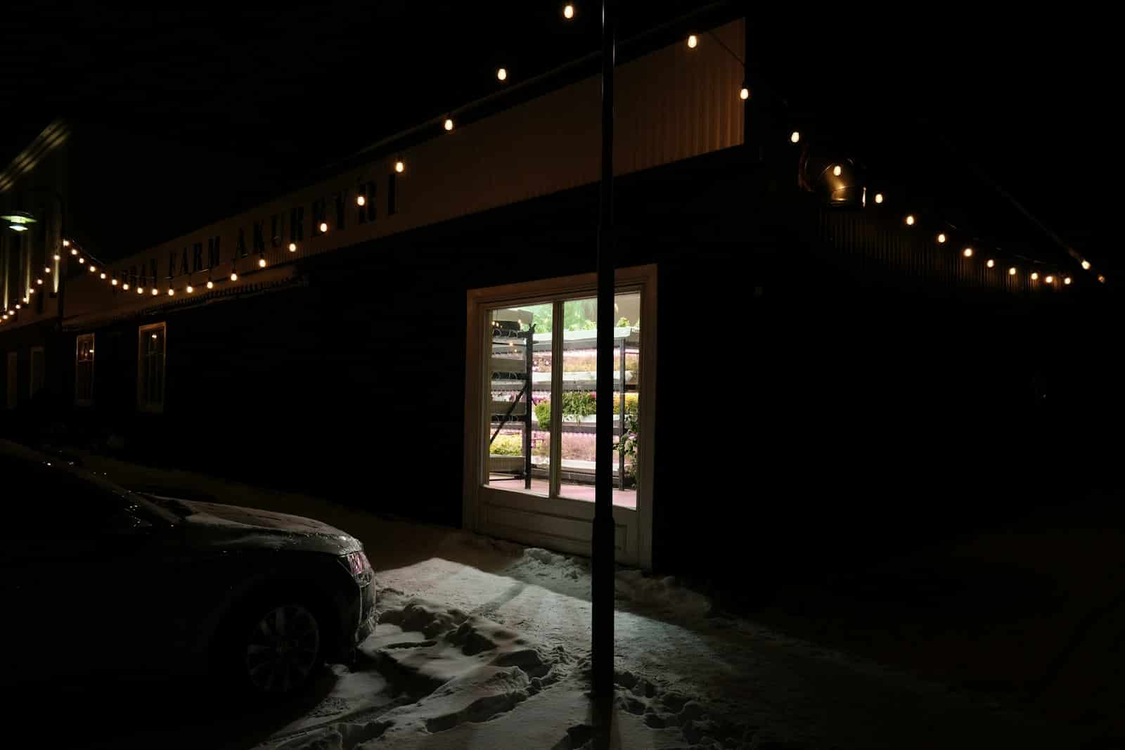 a car parked in front of a building at night The Best Mounting Brackets For Govee Permanent Outdoor Lights are 3-D Printed