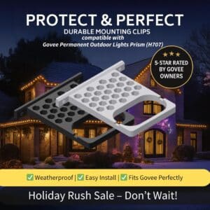 Govee Permanent Outdoor Lights Prism Compatible – Mounting Bracket – 2.5" Horizontal Mount