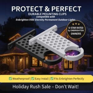 Enbrighten Eternity Light Mounts | Perfect Fit Outdoor Clips for Enbrighten Permanent Lights | Clean, Professional Look | 2.5" From Wall