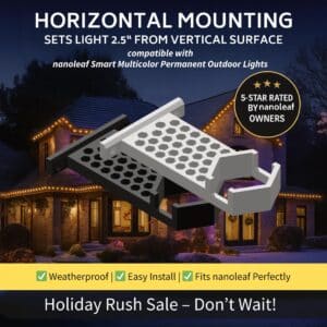 Nanoleaf Smart Multicolor - Permanent Outdoor Lights Mounting Bracket - 2.5" Horizontal Mount