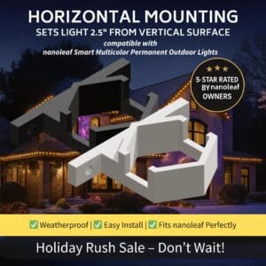 Nanoleaf Smart Multicolor - Permanent Outdoor Lights Mounting Bracket - 8MM Horizontal Mount