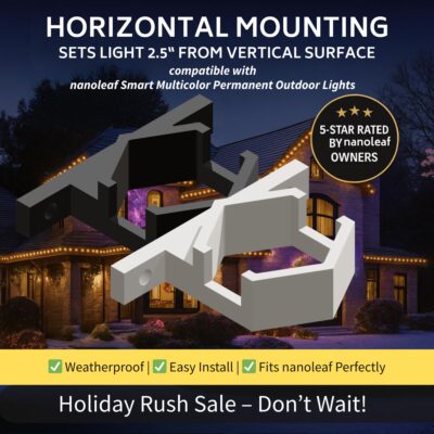 Nanoleaf Smart Multicolor - Permanent Outdoor Lights Mounting Bracket - 8MM Horizontal Mount