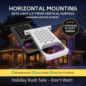 eufy Permanent Outdoor Lights S4 Compatible – Mounting Bracket – 2.5" Horizontal Mount