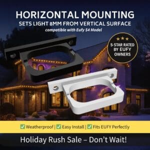 Eufy Permanent Outdoor Lights S4 Compatible – Mounting Bracket – 8MM Horizontal Mount