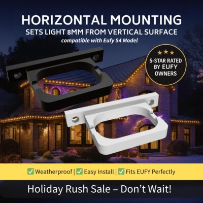 Eufy Permanent Outdoor Lights S4 Compatible – Mounting Bracket – 8MM Horizontal Mount