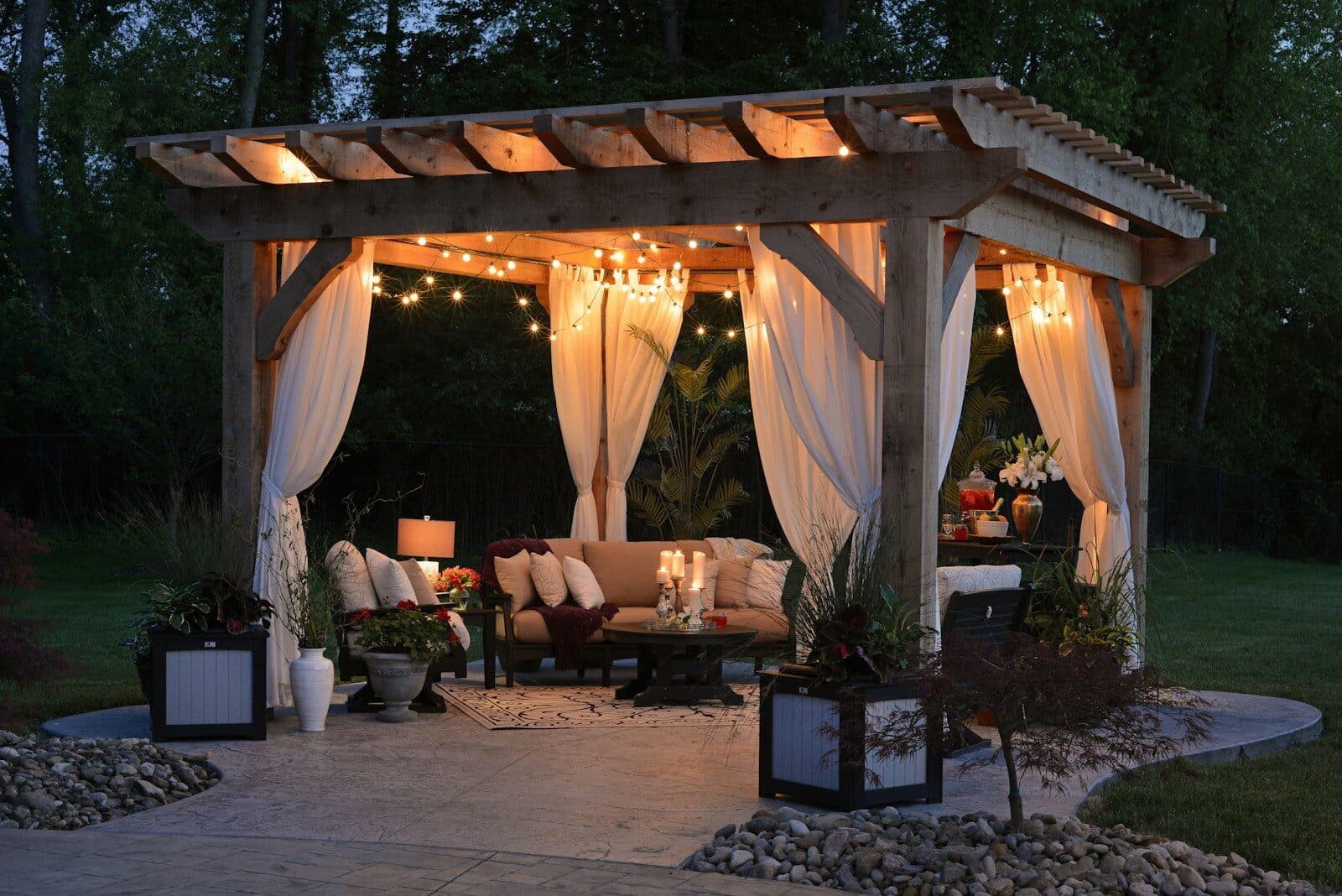 photo of gazebo with curtain and string lights Govee Permanent Outdoor Lights Installation: Step-by-Step for a Clean, Professional Look