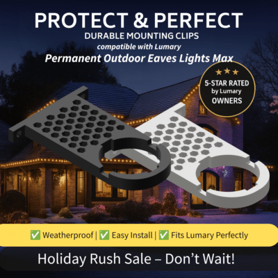 2.5 Inch 90 Degree Mounting Brackets for Lumary Permanent Outdoor Eaves Lights Max, Fascia Spacers and Soffit Light Mounts
