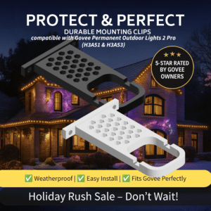 2.5 Inch 90 Degree Mounting Brackets for Govee Permanent Outdoor Lights 2 Pro