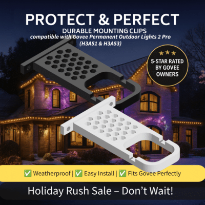 2.5 Inch 90 Degree Mounting Brackets for Govee Permanent Outdoor Lights 2 Pro